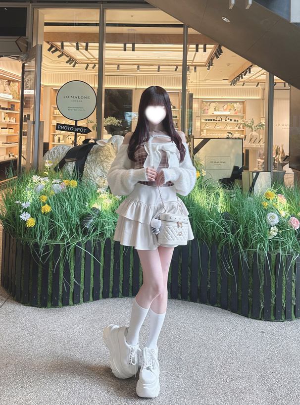 インパン裏地付きティアードフリルミニスカート