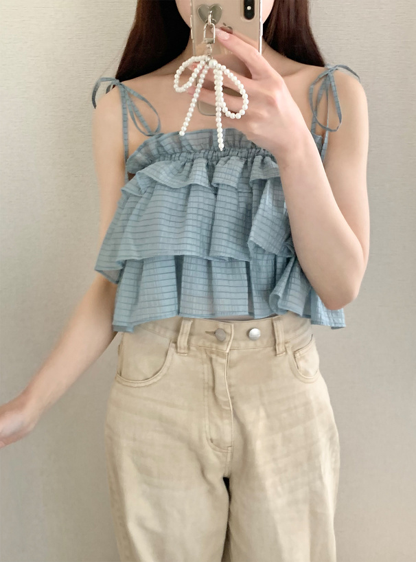 ティアードキャミソール×ボレロシアーアンサンブル