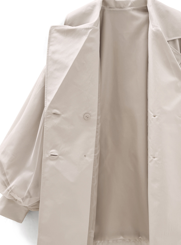 ベルト付きチュールドッキングトレンチコート