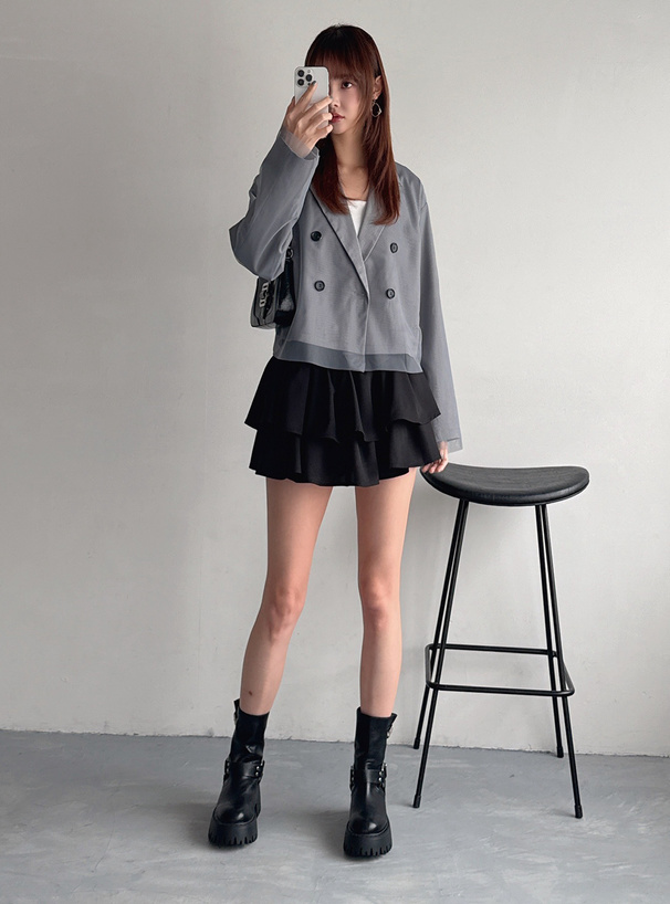 チュールドッキングテーラードジャケット