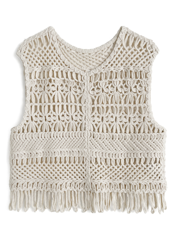 フリンジクロシェベスト