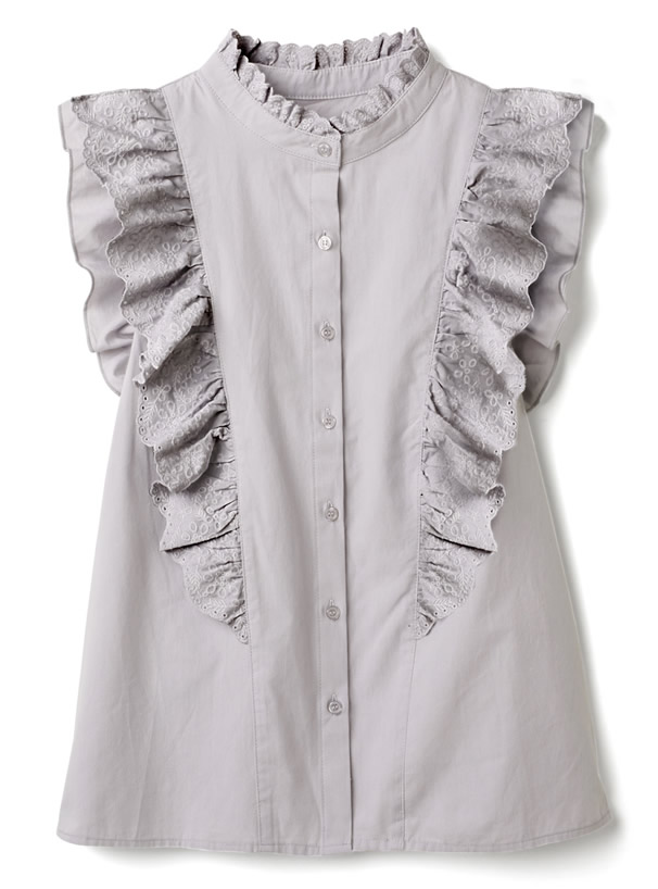 花柄刺繍フリルノースリーブシャツ Al30 レディースファッション通販のグレイル Grl 公式
