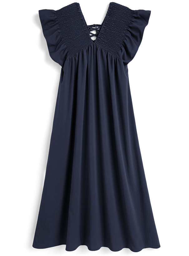 前後2wayシャーリングレースアップフリルワンピース[al300]