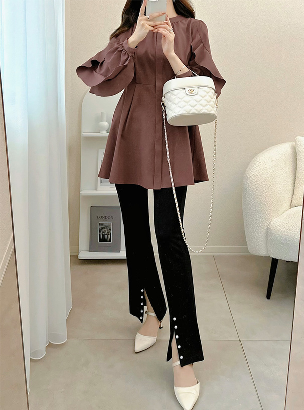 フリルスリーブフレアチュニック[al302] | レディースファッション通販