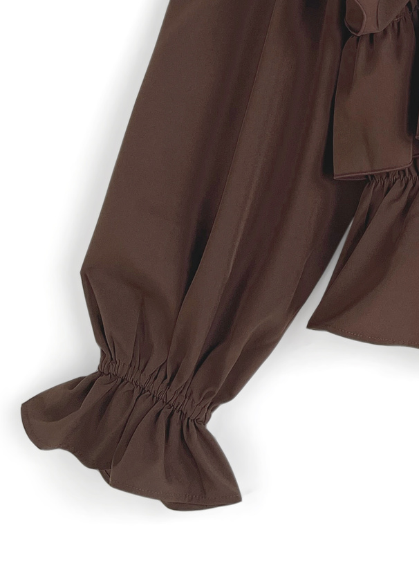 2Wayショルダーオープンクロスフリルブラウス