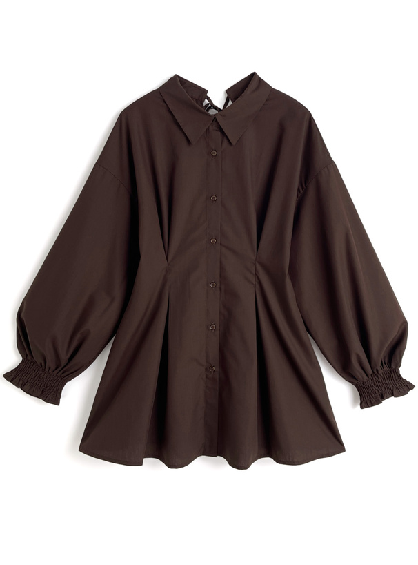 バックレースアップタックミニワンピース