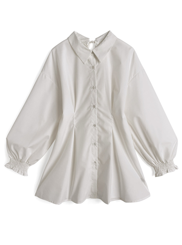 バックレースアップタックミニワンピース