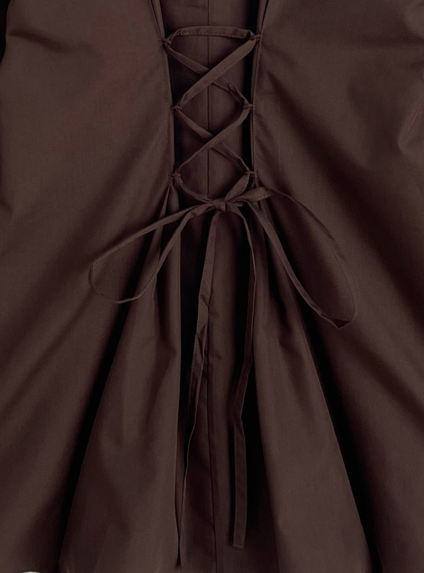 バックレースアップタックミニワンピース