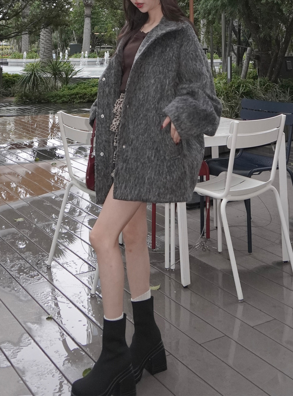 スタンドカラーシャギーコート[al307] | レディースファッション通販の