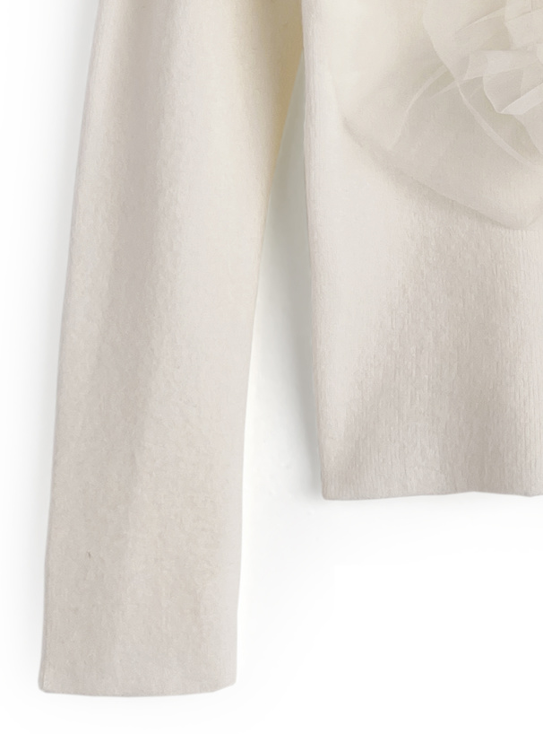 チュールフリルドッキングニットトップス