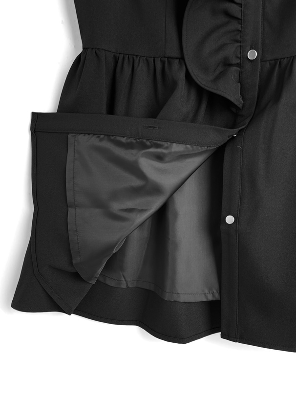 アシメフリルノースリーブペプラムベスト