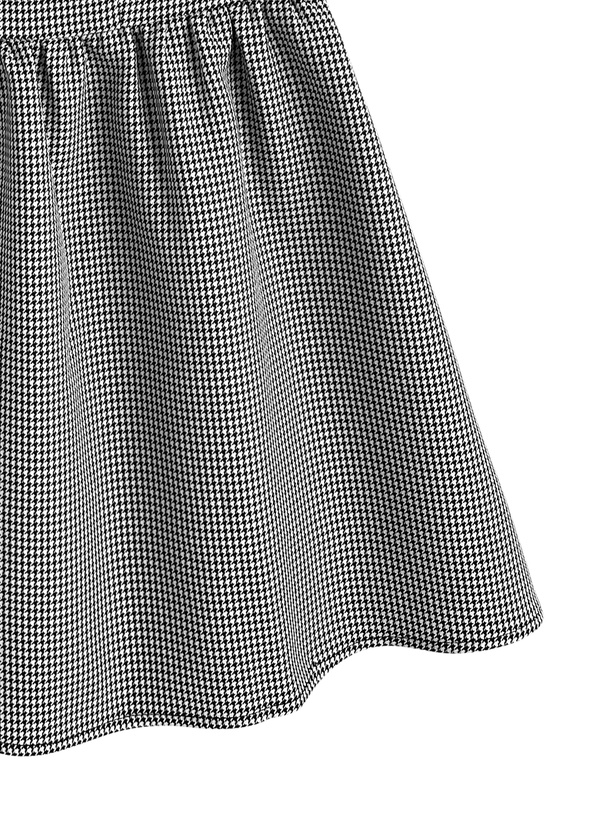 千鳥柄アシメフリルノースリーブペプラムベスト