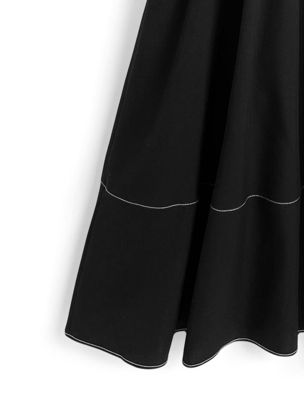 配色ステッチスキッパーワンピース