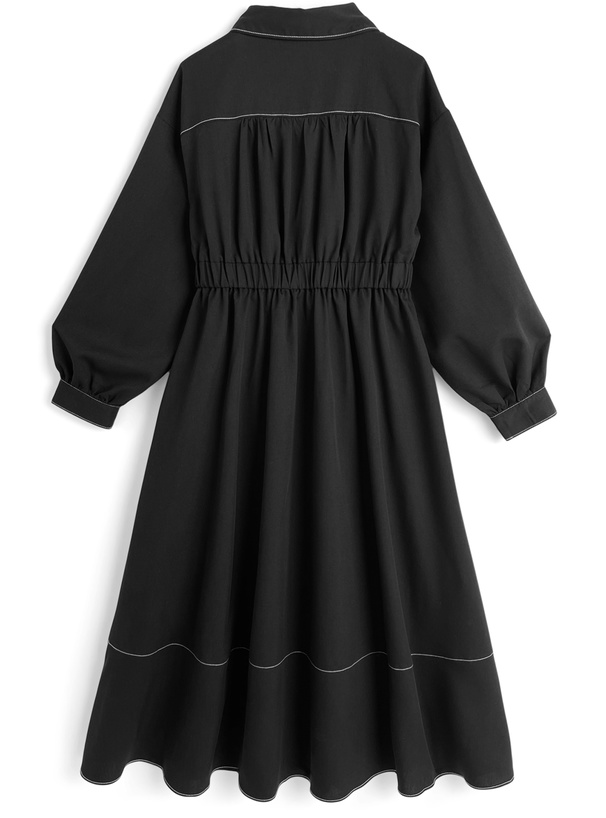 配色ステッチスキッパーワンピース