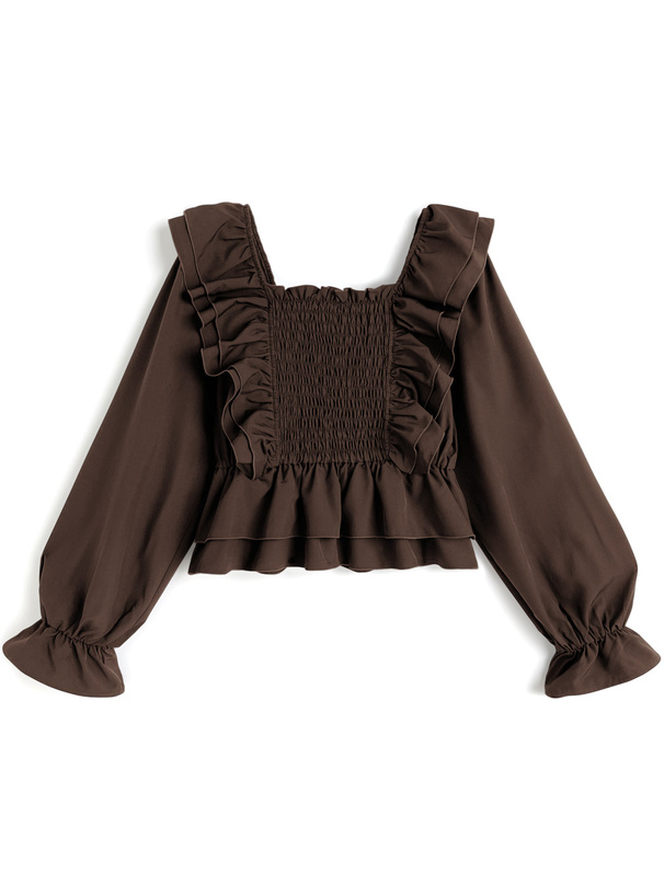 シャーリングフリルブラウス[al315] | レディースファッション通販の