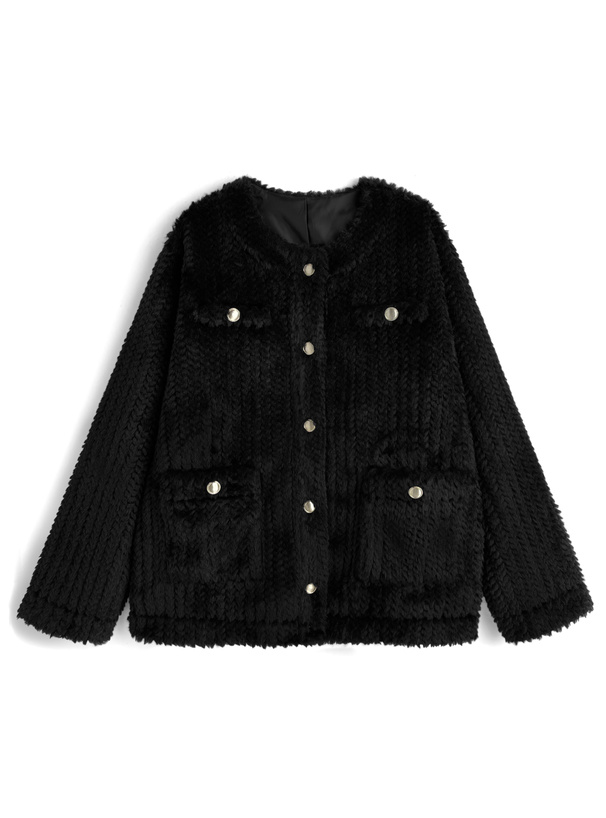 ノーカラーストライプファージャケット