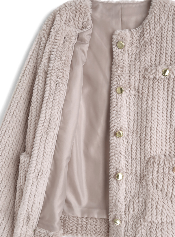 ノーカラーストライプファージャケット