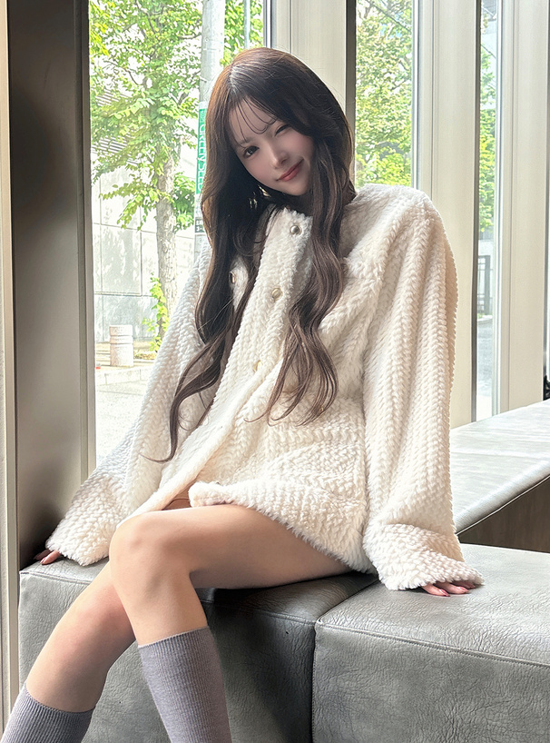 ノーカラーストライプファージャケット