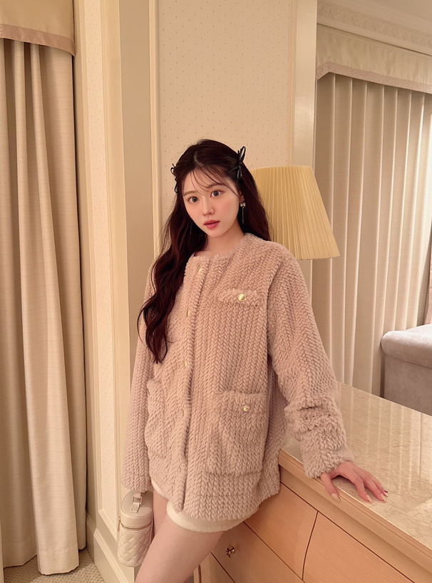 ノーカラーストライプファージャケット