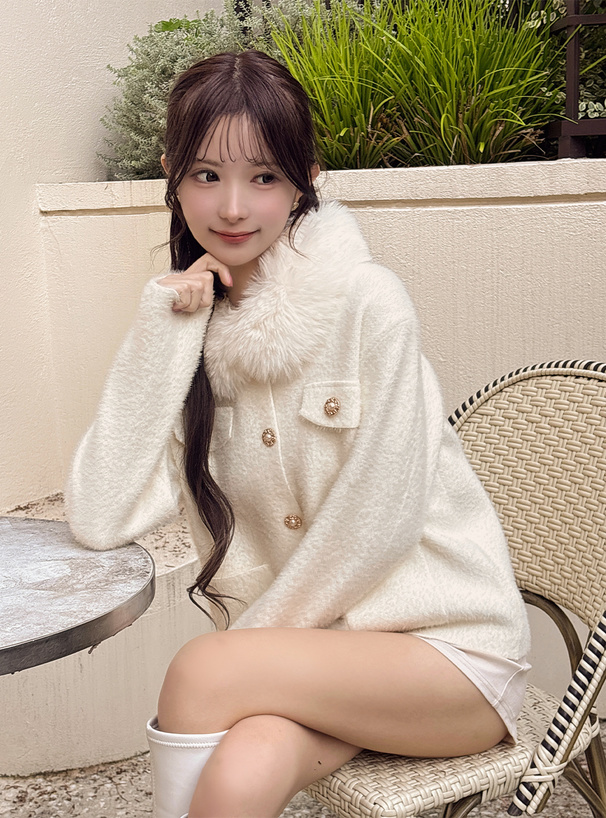 ファーシャギーニットカーディガン[al321] | レディースファッション