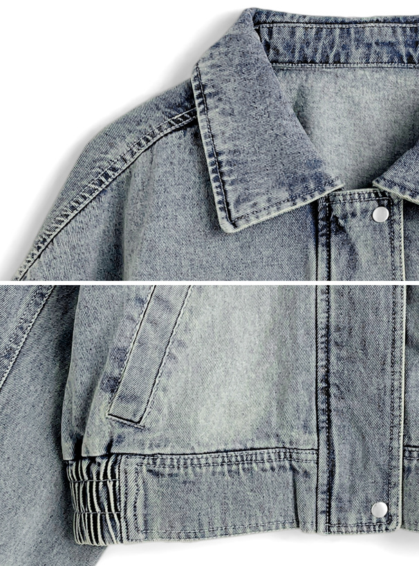 ショート丈デニムブルゾン