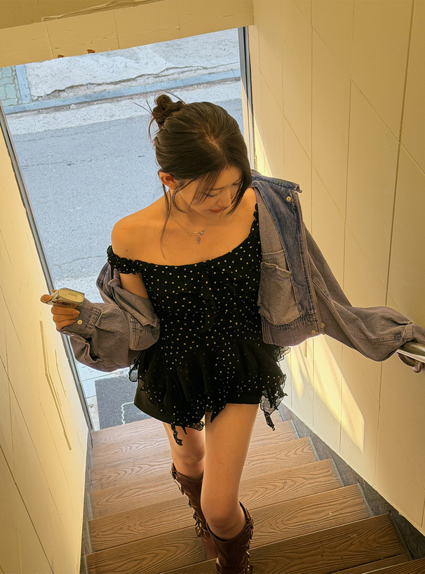 ショート丈デニムブルゾン