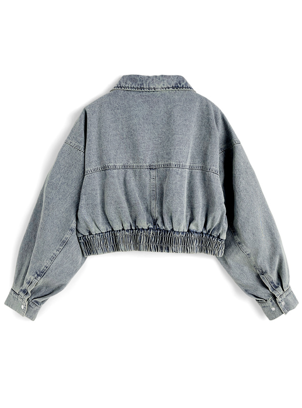 ショート丈デニムブルゾン