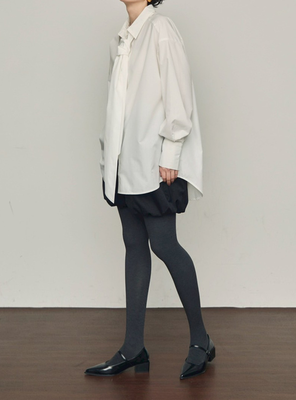 リボン付き2Wayロングシャツ