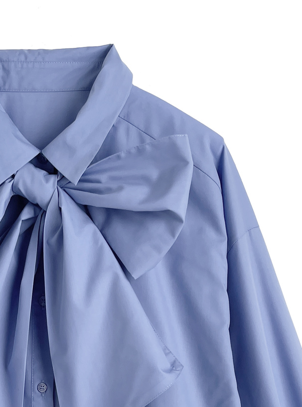 リボン付き2Wayロングシャツ