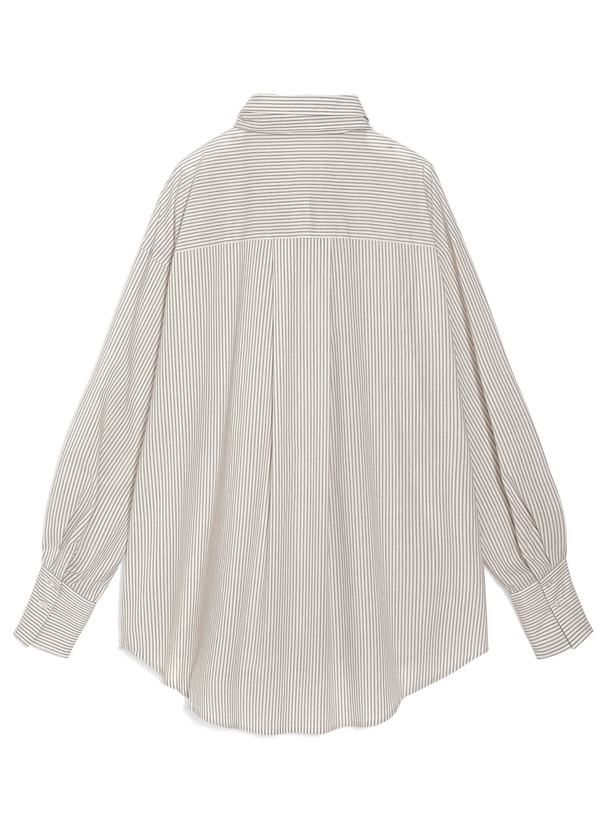 リボン付き2Wayストライプ柄ロングシャツ