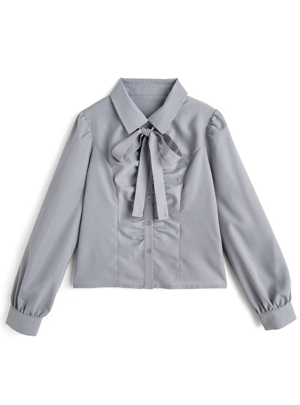 リボンタイ付きギャザーブラウス[al327]