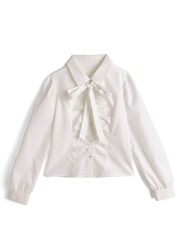リボンタイ付きギャザーブラウス[al327]