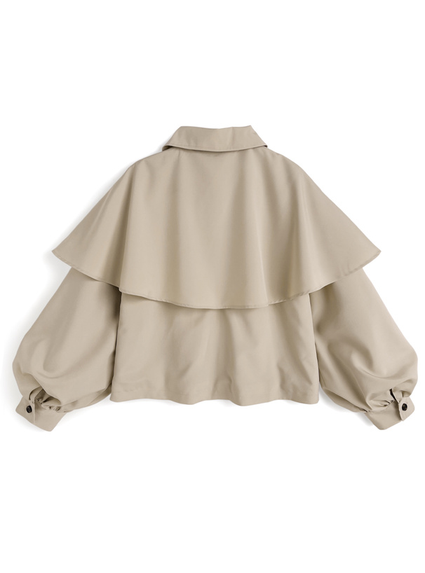 リボン付きショート丈トレンチコート