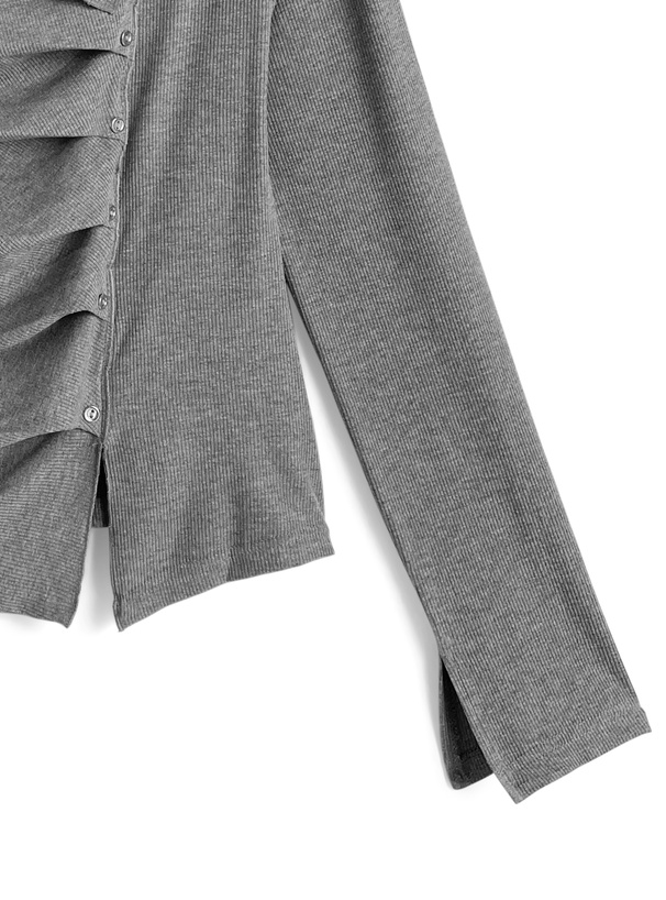 アシンメトリードレープリブトップス