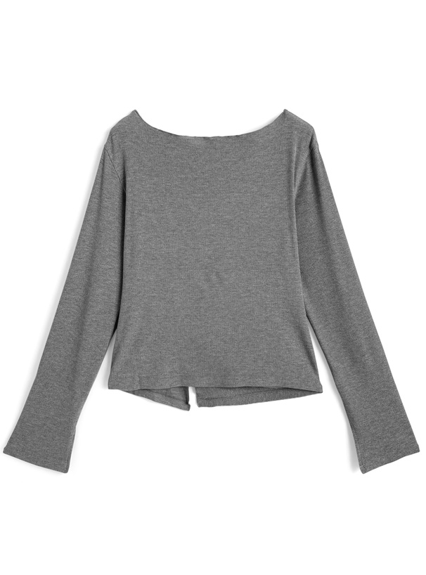 アシンメトリードレープリブトップス