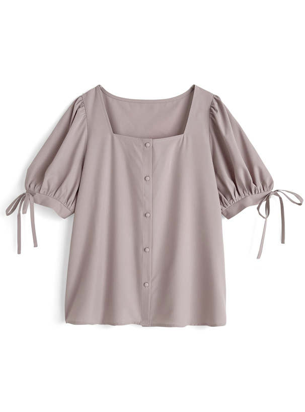 襟付きリボンブラウス