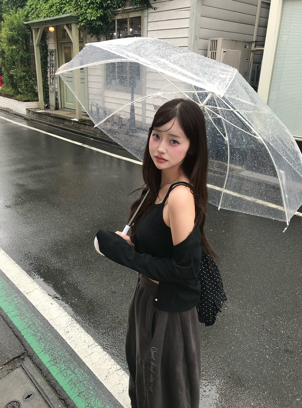 ラメカーディガン×キャミソールアンサンブル
