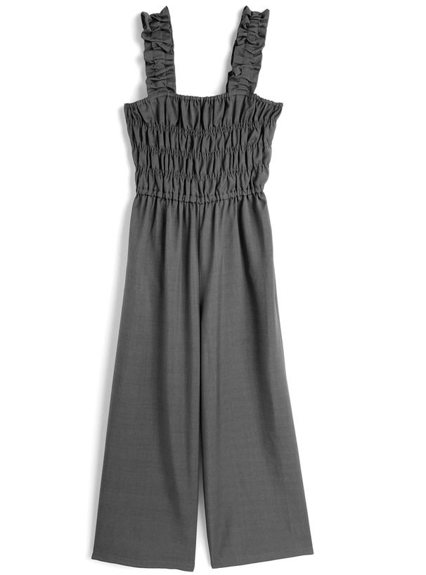 シャーリングフリルオールインワン