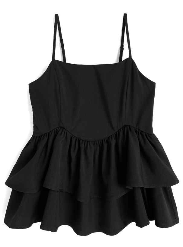 ティアードフリルキャミソールトップス