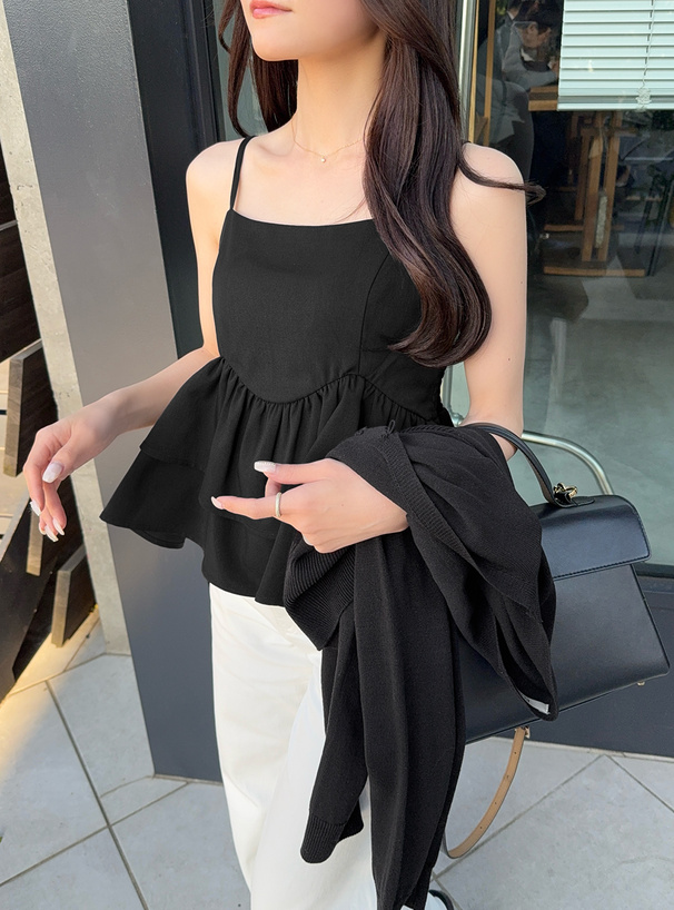 ティアードフリルキャミソールトップス