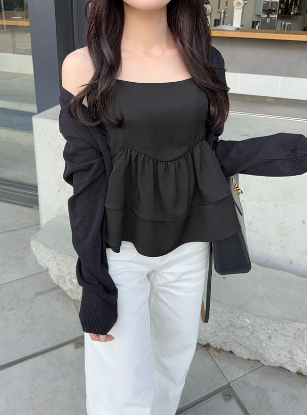 ティアードフリルキャミソールトップス