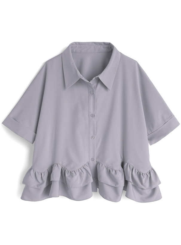 ウェーブフリルブラウス