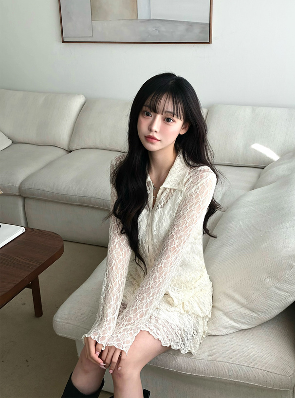 レースシアーシャツ