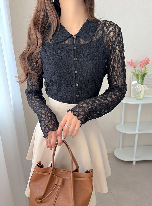 レースシアーシャツ