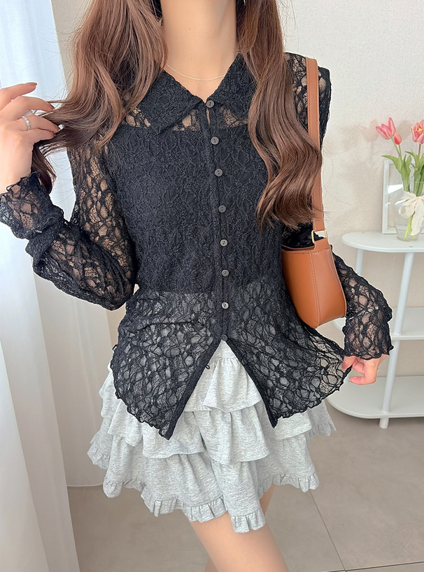 レースシアーシャツ