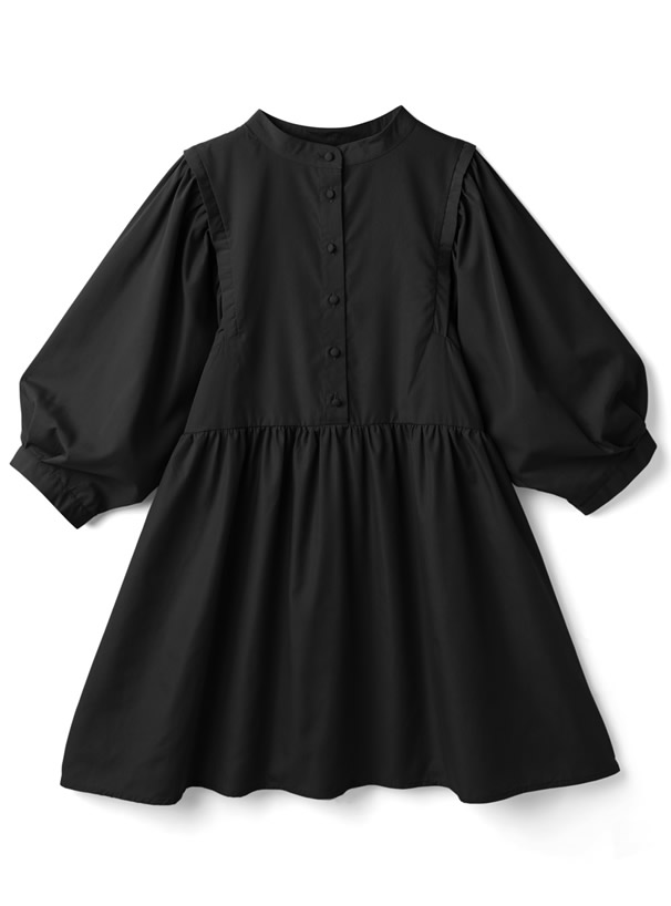 ウィングショルダーパフスリーブワンピース