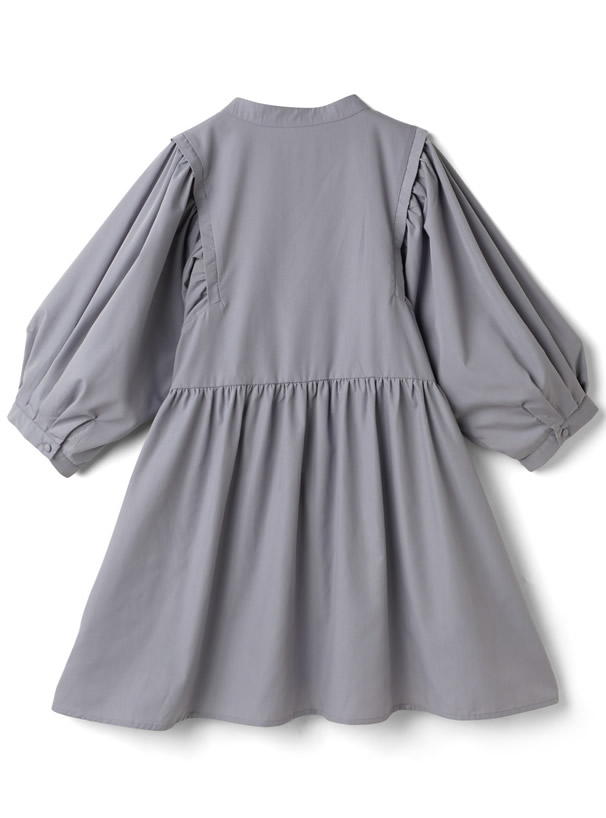 ウィングショルダーパフスリーブワンピース