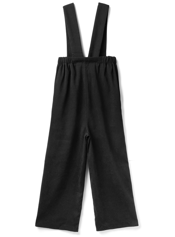 サスペンダー付きツイルワイドパンツ