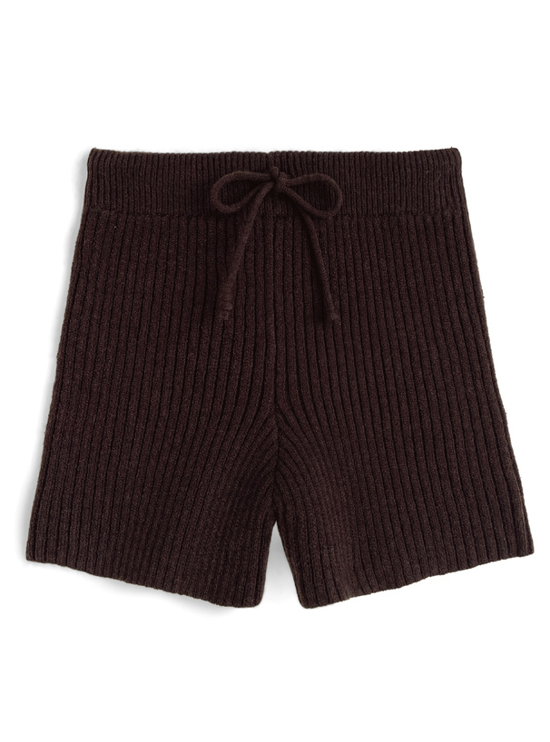 リブニットショートパンツ