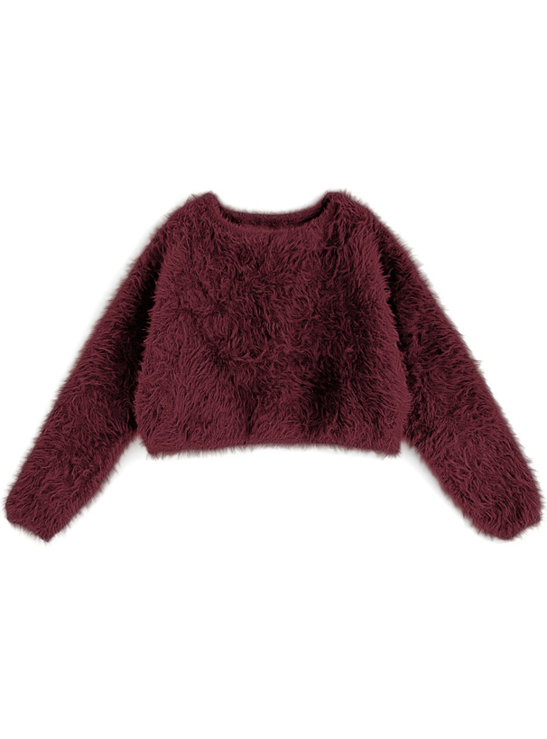 フェザーショート丈ニットトップス